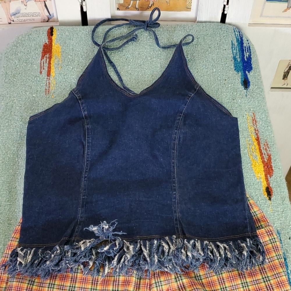 Denim halter top